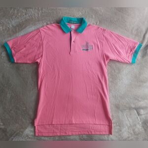 Vtg Outer Banks Hot August Nights 1994 Men's Pink USA Auto Polo Shirt | M